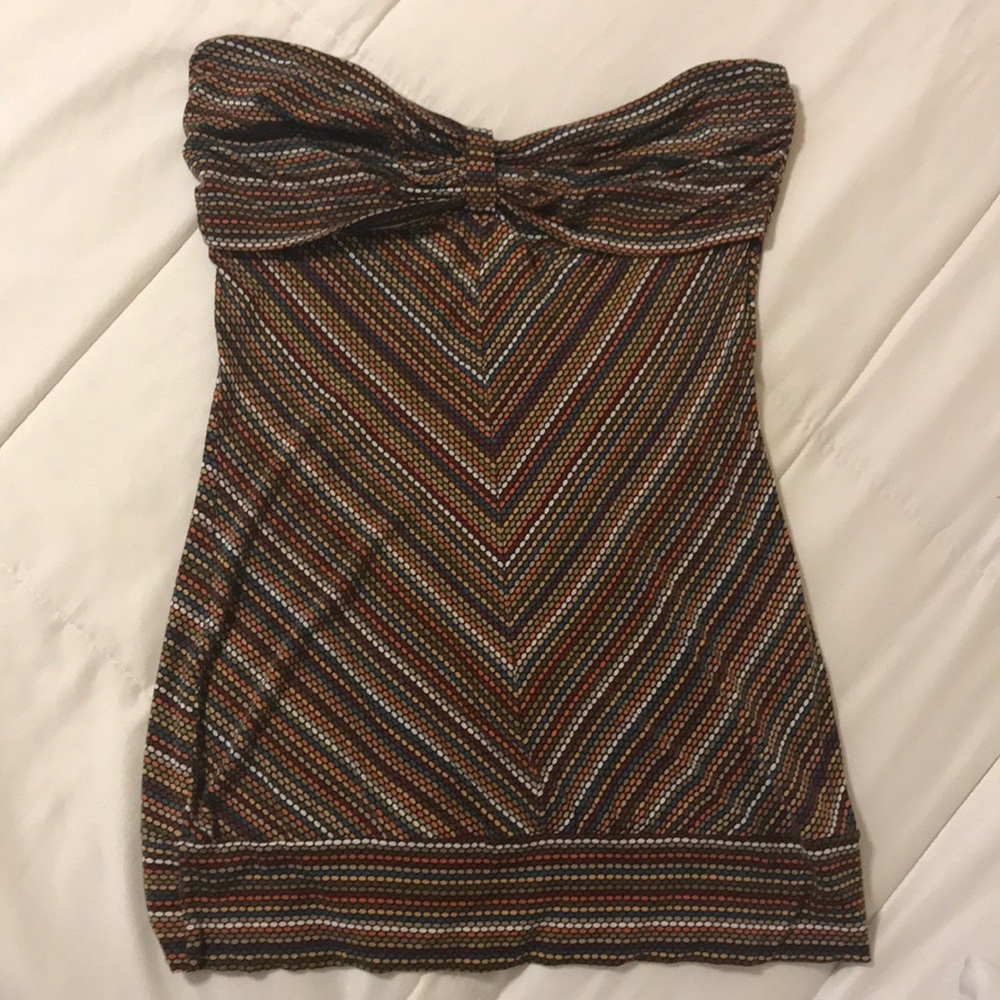 Printed Strapless Top